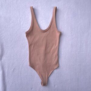 Abercrombie and Fitch Soft A&F Collection Pink Ribbed Thong Bodysuit Size XS